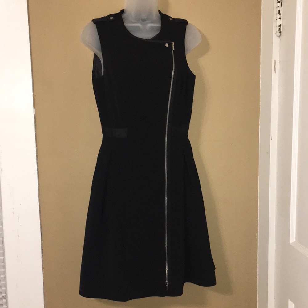 Side-zip moto dress